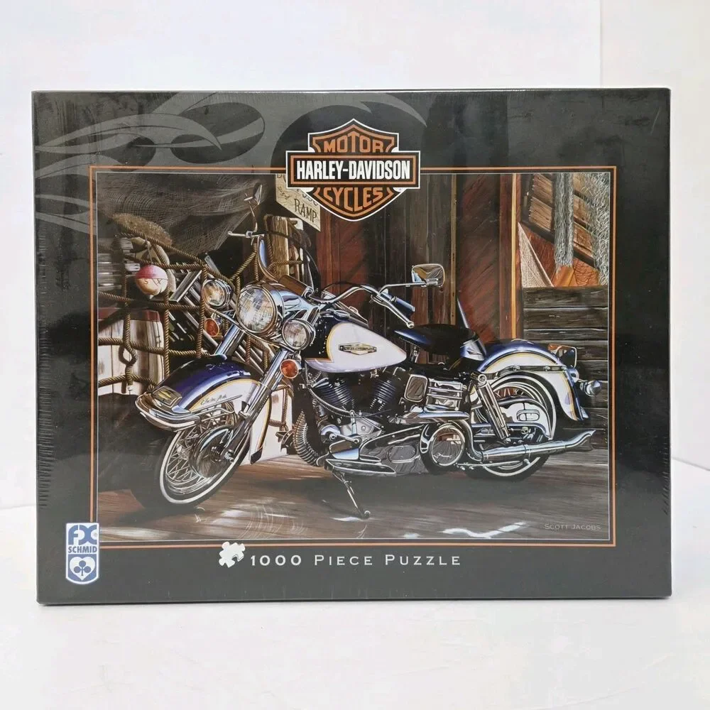 SEALED FX Schmid Harley Davidson 1000pc Puzzle Scott Jacobs - Catch Of The Day